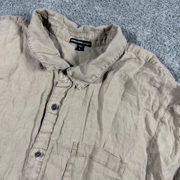 James Perse Los Angeles LightWeight 100% Linen Shirt Button Up Size 5 - 2XL